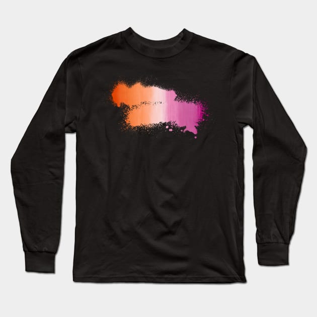 Lesbian Paint Smudge Minimalism Long Sleeve T-Shirt by Adult LGBTQ+ and Sexy Stuff